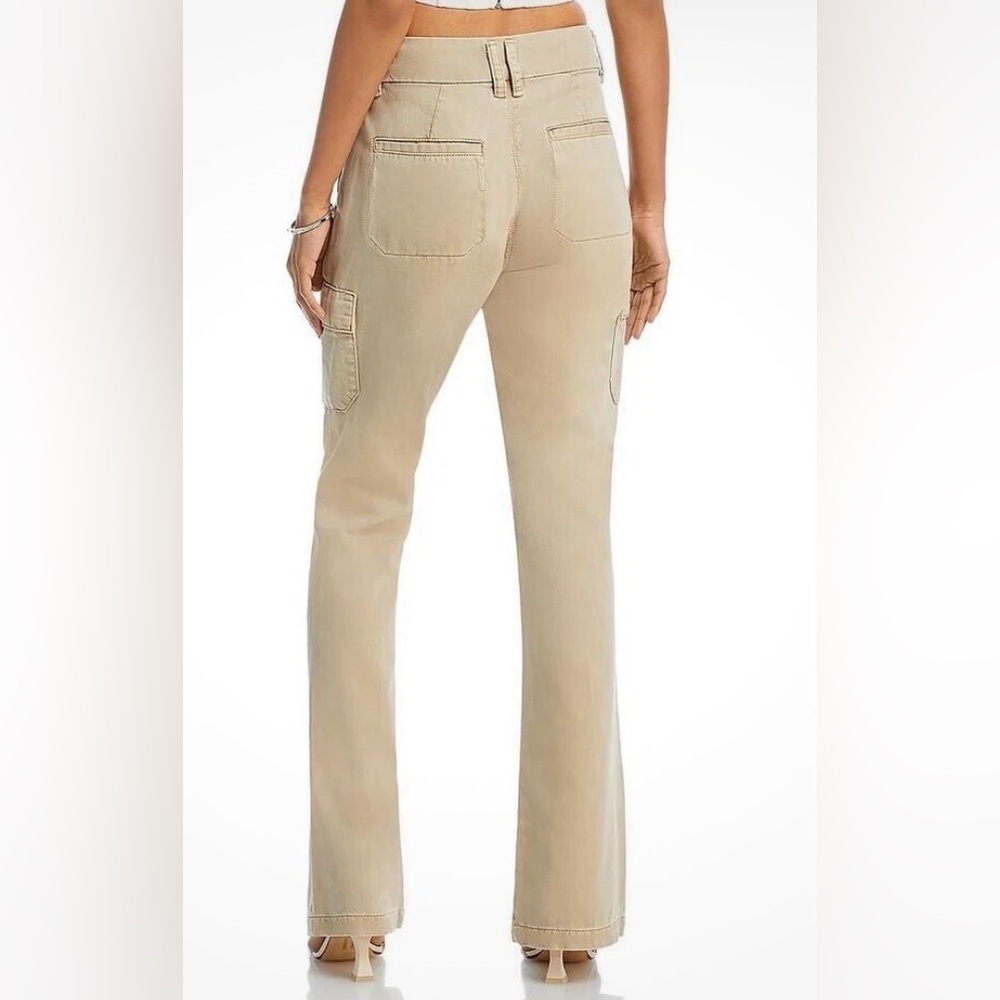 Paige Woman’s Beige High Rise Solid Cargo Jean Pants Size 31, EUC - Picture 2 of 5